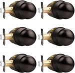 6 Pack -passage Hall/closet Door Knob Handles Interior Keyless Locksets Oil Rubb. Fixed Price $58.18.