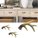 Deer Horn Antlers Drawer Pulls Resin Cabinet Knobs Handles Country Kitchen Ho.... Fixed Price $32.40.