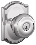 Schlage F51-GEO-CAM Georgian Keyed Entry Door Knob Set Chrome. Fixed Price $65.07.