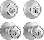 *1-PACK* Kwikset Tylo Knob & Single Cylinder Deadbolt Satin Chrome 92420-036. Fixed Price $64.99.