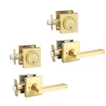 Gold Heavy Duty Privacy Lever Door Handle Single Cylinder Deadbolt Lock A.... Fixed Price $76.82.