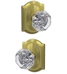 Schlage Alexandria Non-turning Glass Knob With Camelot Trim, FC172 Alx 608. Fixed Price $22.00.