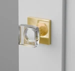 Emtek Modern Square Glass Knob & Rosette Polished Brass Dummy 505MSCUS4. Fixed Price $79.97.
