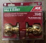 Ace 5238654 Interior Non-locking Hall & Closet Door Knob Polished Brass Ball. Fixed Price $9.95.