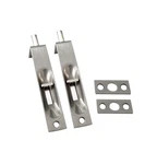 Qcaa Solid Brass Door Flush Bolt, 4", With Square End, Brushed Nickel, 2 Pack,. Fixed Price $19.04.