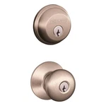 Schlage Plymouth Satin Nickel Deadbolt & Doorknob Ansi/bhma Grade 1-3/4IN.. Fixed Price $58.45.