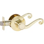 New Ultra Polished Brass Passage/hall, Closet Door Handle Lever Scroll Lockset. Fixed Price $14.75.