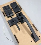 Emtek E4817US19 Solid Brass Electronic Modern Keypad Handleset In Flat Black. Fixed Price $401.96.