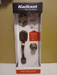 New Kwikset Belleview Handleset Deadbolt Tylo Knob Antique Brass 96870-098. Fixed Price $45.00.