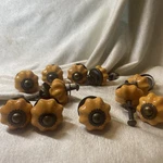 11 Ceramic Cabinet Drawer Knobs Pulls Pumpkin Orange Glossy Hardware. Fixed Price $22.95.