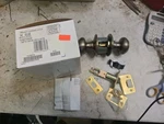 Schlage F40 609 Georgian Door Knob, Bed & Bath Privacy Lock, Antique Brass. Fixed Price $20.00.