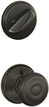 Schlage Georgian Knob With Deadbolt, Aged Bronze (interior Half Only). Fixed Price $31.45.