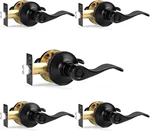 Black Reversible Privacy Door Handles - 5 Pack Wave Style Levers. Fixed Price $121.99.