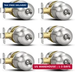 Plustool 6 Pack Brushed Nickel Door Knobs,privacy With Lock, Interior. Fixed Price $40.82.
