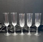Mixed Lot Of 5 Fluted Champagne Glasses 3 Rcr Royal Crystal Rock & 2 George. Fixed Price $30.00.