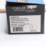 Callan Privacy Fairfield Knob Powder Coated Black 102T-FD-US19. Fixed Price $11.00.