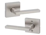 New Kwikset Halifax Square Hall/closet Door Handle Satin Nickel 97200-854 Nib. Fixed Price $10.50.
