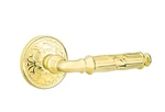 Emtek Polished Brass Ribbon & Reed Privacy Lock Door Handle Lancaster Left. Fixed Price $214.99.