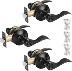 3 Pack Black Entry Door Knobs With Keyed Alike Lockset, Reversible Design. Fixed Price $99.99.