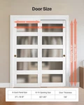 Sliding Closet Door, 60" (double 31") X 80", 5-LITE Frosted Glass Bypass. Fixed Price $346.51.