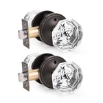 Orger 2 Pack Glass Door Knobs With Oil Rubbed Bronze Rosette, Bath/bed K.... Fixed Price $62.58.