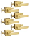 Tinewa 6 Pack Interior Door Levers Privacy Satin Brass. Fixed Price $179.99.