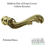 Baldwin Estate Lever Pair Polished Brass 3-3/4" Full Dummy No Rosettes. Fixed Price $89.99.