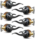 Matte Black 6 Pack Privacy Door Levers For Bedrooms & Bathrooms, Keyless Design. Fixed Price $96.99.
