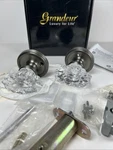 Grandeur Circulaire Rosette Passage Crystal Knob In Antique Pewter GS40 Geobiaap. Fixed Price $89.95.