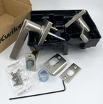 Kwikset Casey Privacy Door Lever Satin Nickel Square 300CSL Sqt 93002-029. Fixed Price $10.00.