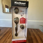 Kwikset Security Series Front Door Lock Dakota Antique Brass 2025 - Sealed. Fixed Price $65.00.