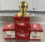 (4)-KWIKSET Polished Brass Polo Interior Dummy Door Knob 488P 3 New Open Box. Fixed Price $34.99.