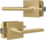 Satin Brass Privacy Door Handle For Hallway, Closet, Bathroom - Keyless Design. Fixed Price $80.99.