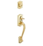 Schlage F58-CAM-505 Camelot Exterior Handleset With Deadbolt, Bright, New!. Fixed Price $159.99.