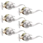 6 Pack Privacy Door Levers - Keyless, Satin Nickel. Fixed Price $83.10.