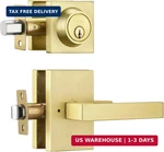 Gold Exterior Door Set With Deadbolt,sain Brass Handle Lock,heavy. Fixed Price $64.27.