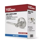 Hyper Tough Satin Nickel Privacy Door Lever With Round Rosette Model 1753102. Fixed Price $21.49.
