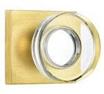 (2) Modern Glass Dummy Door Knobs Privacy Gold With Lock Clear Crystal. Fixed Price $24.95.