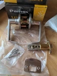 Of Two Pamex Calypso Leverset Flu 603 Satin Nickel Stainless Steel Nib. Fixed Price $40.00.