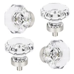 Crystal Drawer Pulls And Knobs 4 Pcs,brushed Nickel Glass For Cabinets .... Fixed Price $23.66.
