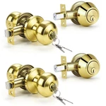 Knobwell 2 Pack Keyed Alike Door And Double Cylinder Deadbolt Set, Exterior. Fixed Price $76.55.