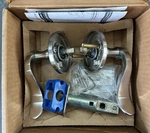 Emtek 8100 Cortina Door Lever Passage Set Right Hand Satin Nickel US15 Nob. Fixed Price $67.00.