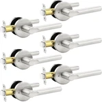 Keyless Privacy Door Handles - Satin Nickel, 6 Pack For Bath & Bedroom. Fixed Price $166.99.