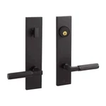 Signature Hardware Straight Knurled Brass Entrance Door Set Satin Black Rh N,,,,. Fixed Price $134.74.