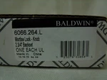 Baldwin Mortise Lock Body (knob) 2-3/4" Backset Satin Chrome 6066.264.L. Fixed Price $149.99.