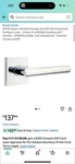 Emtek Stuttgart Lever Chrome Square Rosette Left H. 1 3/4 Door Passage. Fixed Price $85.00.