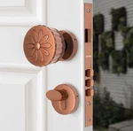Heavy Duty Copper Finish Door Knob Set With Keys Complete Locking Kit. Fixed Price $150.00.