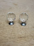 2 Crystal Diamond Cut Glass Faceted Round Knobs For Drawer Cabinet Cupboard Door. Fixed Price $19.99.