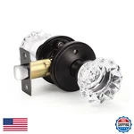 Knobwell Modern Round Crystal Door Knobs Lock Frosted Glass Design Privacy. Fixed Price $38.80.