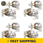 Knobonly Keyed Alike Outdoor Knobs, Satin Nickel, 4 Pack. Fixed Price $98.99.